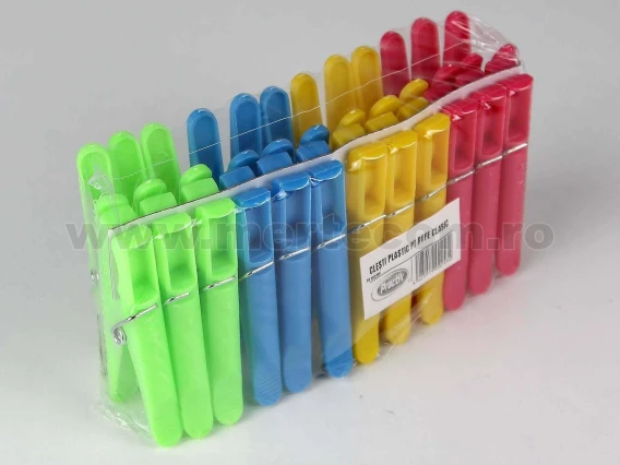 Clesti clasici plastic pentru rufe 24buc