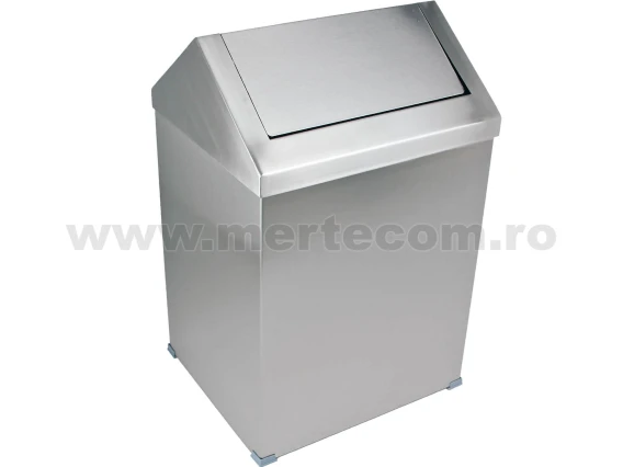 Cos gunoi capac batant dreptunghiular inox satinat 25 litri H-48cm