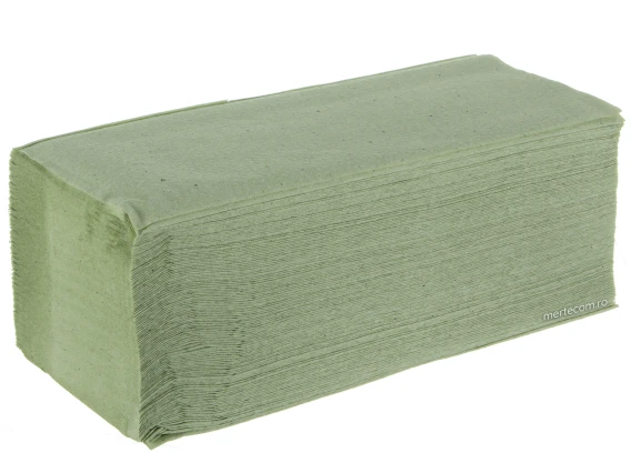 Prosop pliat in V verde Lucart 21x25cm 1strat 250bucati