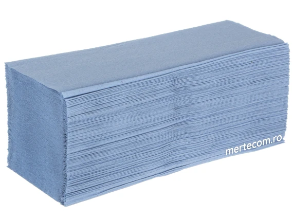 Prosop pliat in V albastru Lucart 21x25cm 1strat 250bucati