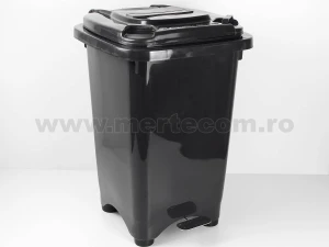Cos gunoi colectare selectiva cu pedala 50L H-65cm (Negru)