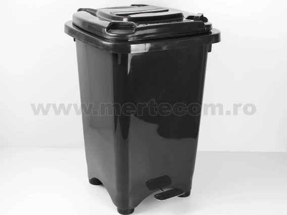 Cos gunoi colectare selectiva cu pedala 50L H-65cm (Negru)