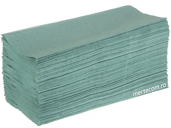 Prosop hartie verde V21x25cm 1strat 250bucati