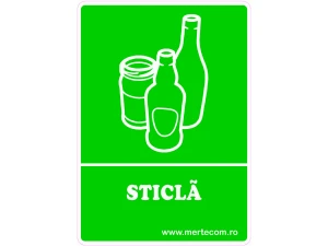 Etichete colectare selectiva 14x10cm A6 (Verde - sticla)