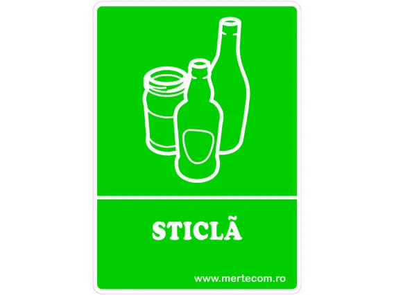Etichete colectare selectiva 14x10cm A6 (Verde - sticla)
