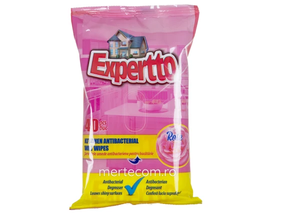 Servetele umede bucatarie antibacteriene Expertto 40buc