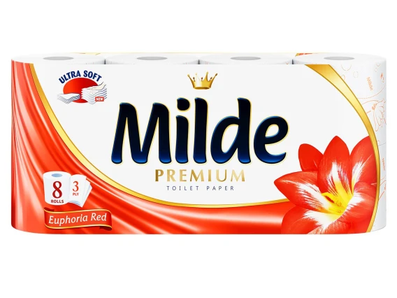 Hartie igienica Milde parfumata alba 8role 3straturi (Euphoria Red)