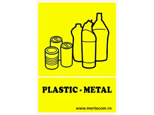 Etichete colectare selectiva 14x10cm A6 (Galben - plastic si metal)