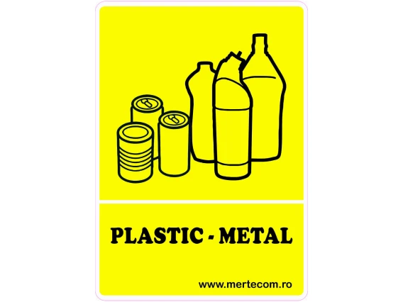 Etichete colectare selectiva 14x10cm A6 (Galben - plastic si metal)