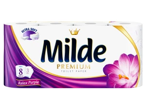 Hartie igienica Milde parfumata alba 8role 3straturi (Relax Purple)