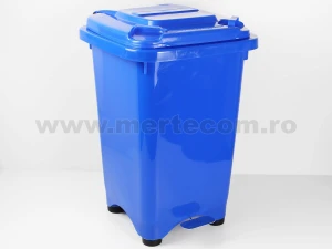 Cos gunoi colectare selectiva cu pedala 50L H-65cm (Albastru)