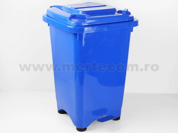 Cos gunoi colectare selectiva cu pedala 50L H-65cm (Albastru)