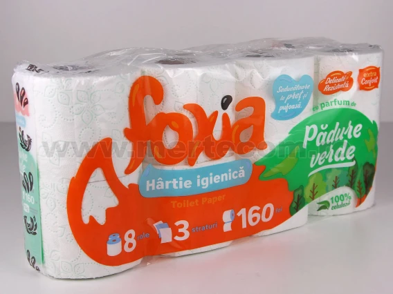Hartie igienica Foxia parfumata 8role 3straturi (Padure verde)