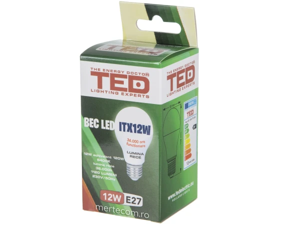 Bec led Ted112R E27 lumina rece 6400k 12W