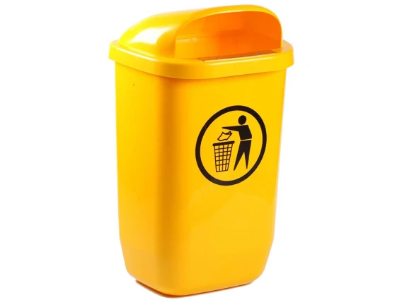 Cos gunoi stradal Meco 50 litri H-60 cm (Galben)