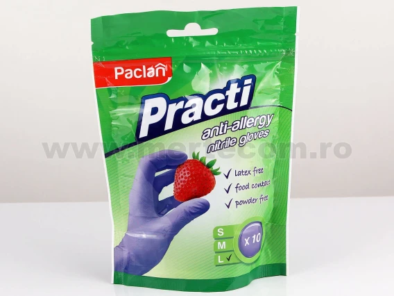 Manusi nitril anti-alergice Paclan 10buc (Small-S)