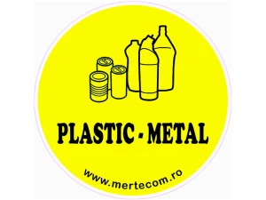 Etichete rotunde pt cosuri colectare selectiva 19cm (Galben - plastic si metal)