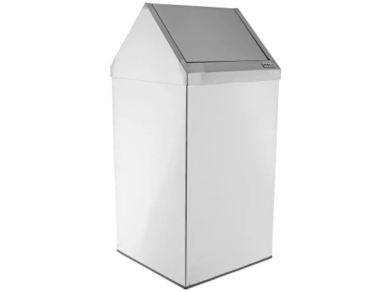 Cos gunoi patrat inox satinat push-bin Meco 80 litri 30x35cm H 90cm