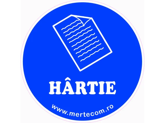 Etichete rotunde pt cosuri colectare selectiva 19cm (Albastru - hartie)