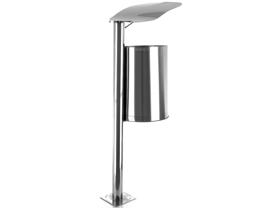 Cos gunoi stradal inox lucios Meco 28litri 35x100cm