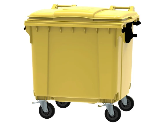 Container plastic galben colectare selectiva 1100 litri