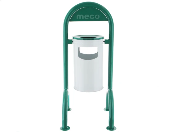 Cos scrumiera exterior vopsit electrostatic alb Meco 4picioare H-120cm