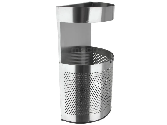Cos gunoi scrumiera inox lucios perforat 23x38x64cm
