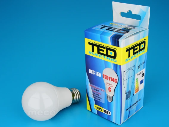 Bec led Ted114C E27 lumina calda 2700k 14W
