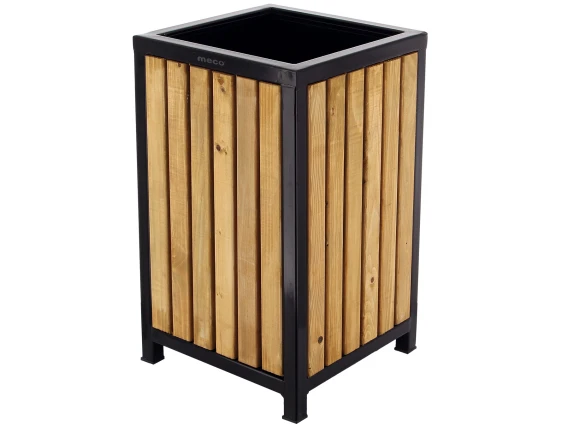 Cos gunoi stradal lemn Meco 50litri 36 x H-60cm