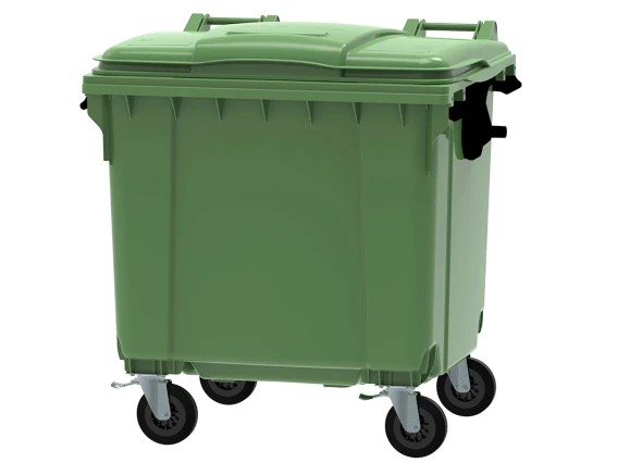 Container plastic verde colectare selectiva 1100 litri
