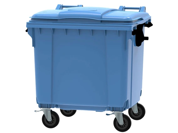 Container plastic albastru colectare selectiva 1100 litri
