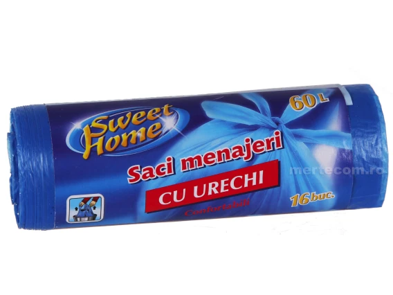 Saci menajeri cu urechi Sweet Home 60 litri 16 bucati