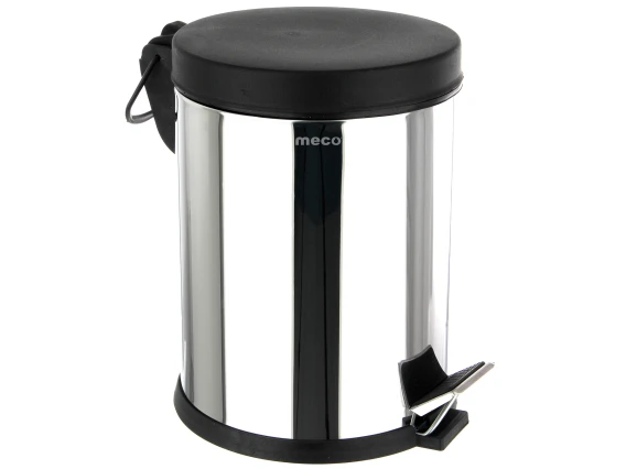 Cos gunoi inox lucios capac negru Meco 5litri Q20 H-28cm