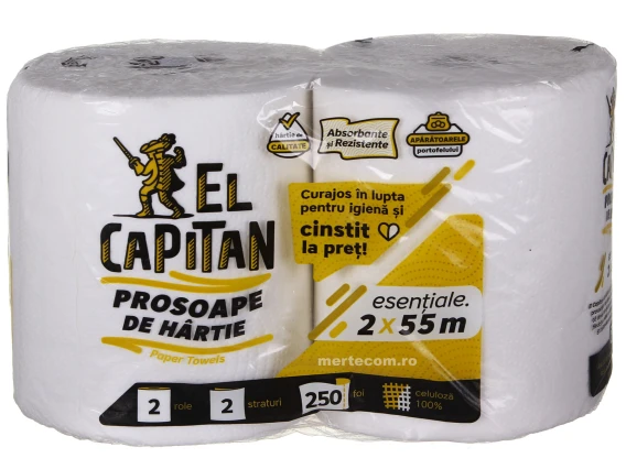 Prosop hartie El Capitan 250portii 2straturi 55metri 2/set
