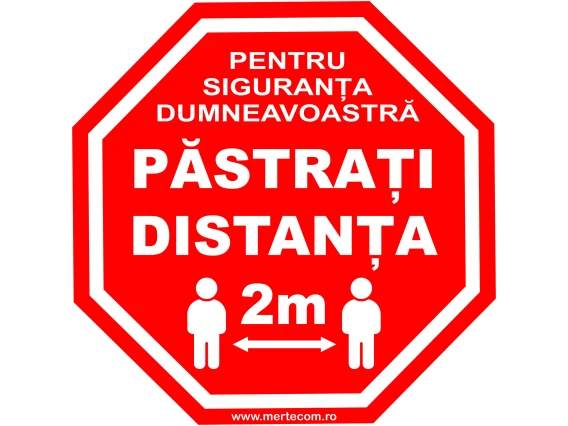 Sticker eticheta podea delimitare distanta octo 30cm