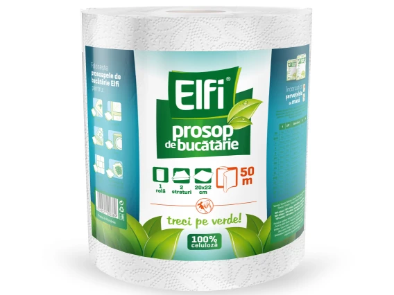 Prosop de bucatarie Elfi 2straturi 227foi 50metri