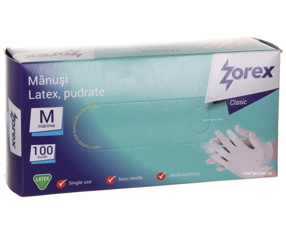 Manusi latex Zorex Clasic marime M 100buc