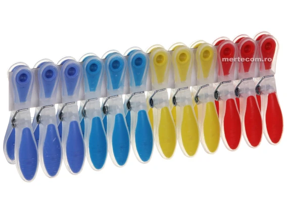 Clesti plastic pentru rufe cu protectie 12buc
