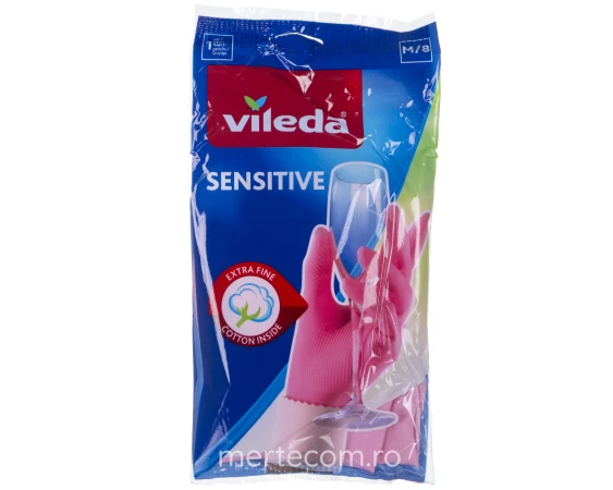 Manusi menaj cu interior bumbac Vileda Sensitive (Medium-M)