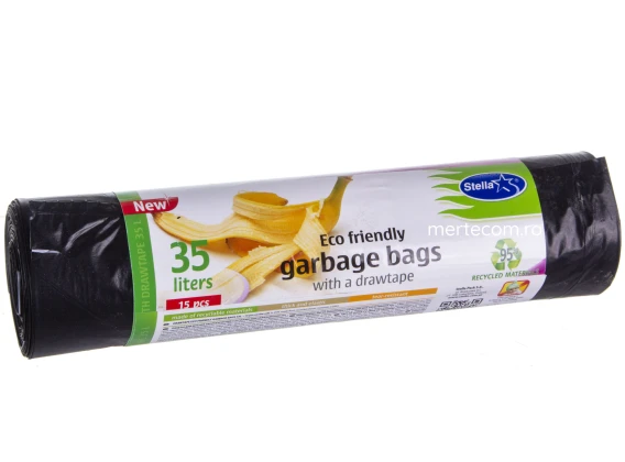 Saci menajeri cu snur Stella 35litri 15bucati