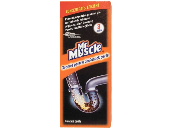 Granule pentru desfundarea tevilor Mr Muscle 250gr