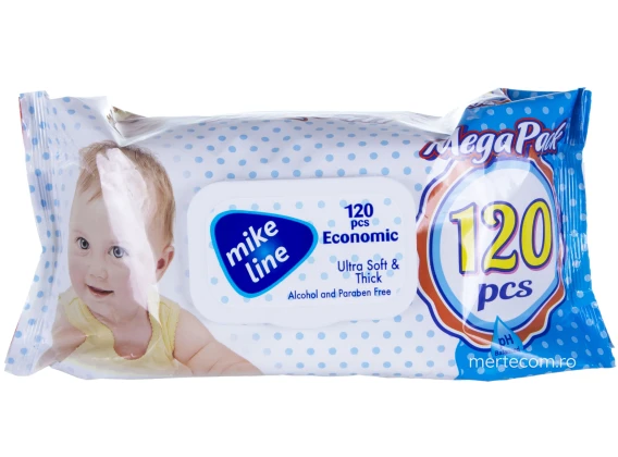 Servetele umede cu capac economice Mike Line 120bucati