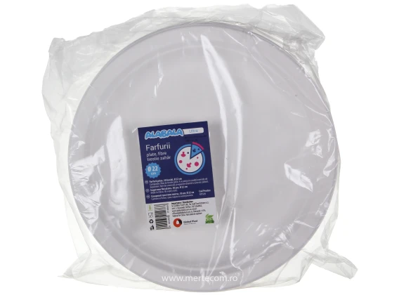 Farfurii plate din fibra de trestie zahar 22cm 50buc