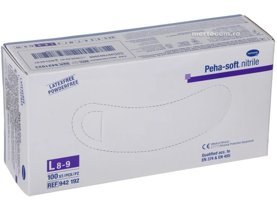 Manusi nitril nepudrate albastre Peha-soft 100buc L