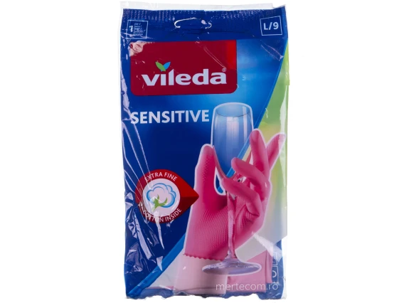 Manusi menaj cu interior bumbac Vileda Sensitive (Large-L)