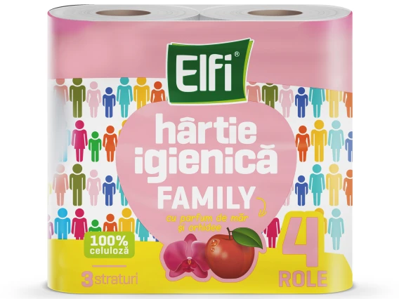 Hartie igienica Elfi 4role 3straturi (Orhidee)
