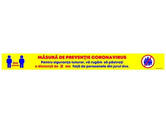 Sticker eticheta podea delimitare distanta 100x10cm
