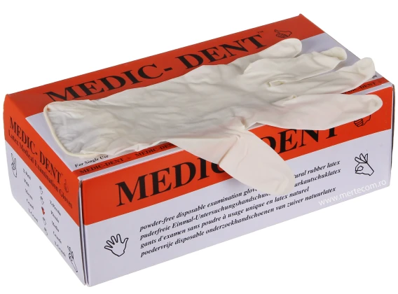 Manusi latex nepudrate Medic-Dent 100buc