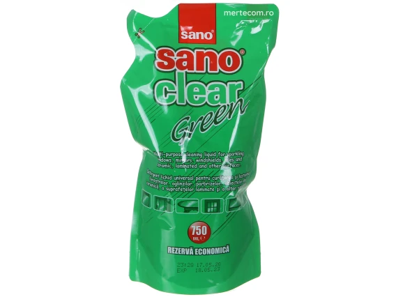 Rezerva detergent geamuri Sano Clear Green 750ml