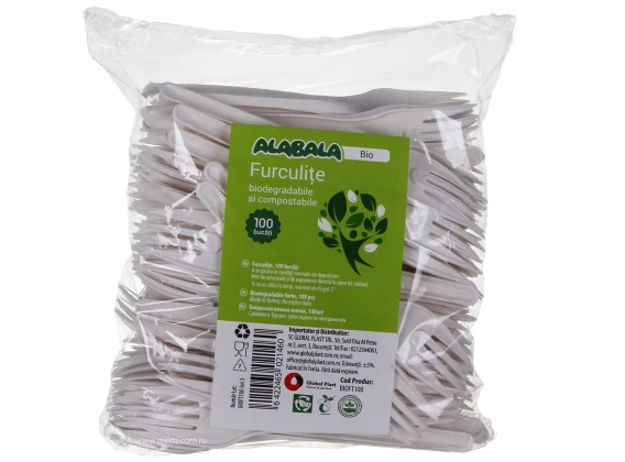 Furculite biodegradabile de unica folosinta 100/set